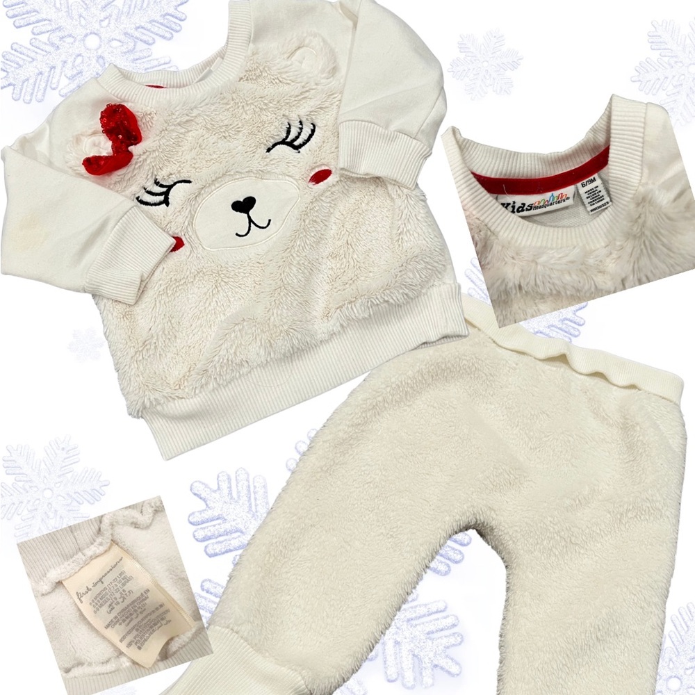 Kids Headquarters Cream Bear Jogger Outfit